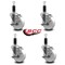 Service Caster 4'' Nylon Swivel 1-1/8'' Expanding Stem Caster Set with Brake, 4PK SCC-EX20S414-NYS-TLB-118-4 - alternate 2